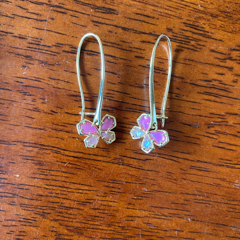 Kendra Scott Pink Iridescent Butterfly Drop Earrings Mae